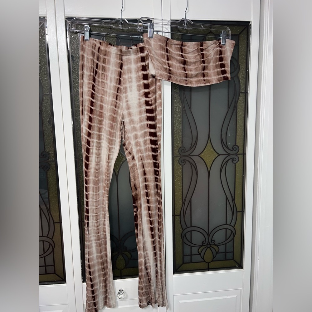Two piece pants and tube top set , size small